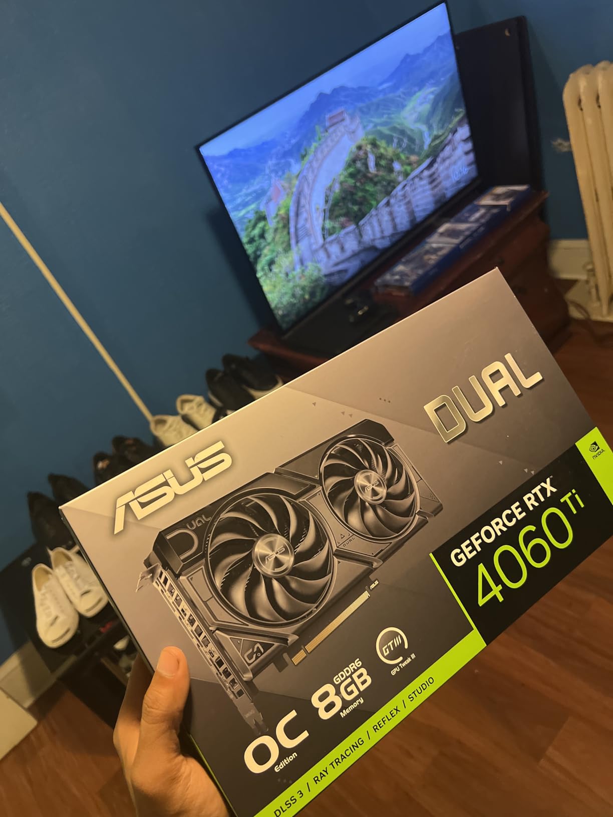 ASUS Dual GeForce RTX 4060 Ti EVO OC Edition 8GB GDDR6 (PCIe 4.0, 8GB GDDR6, DLSS 3, HDMI 2.1a, DisplayPort 1.4a, Axial-tech fan design, 0dB technology, Protective Backplate) customer photo 1