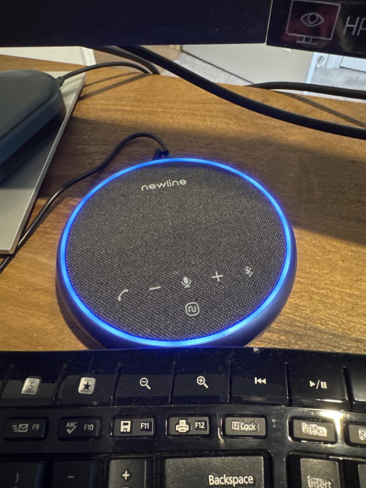 N newline Conference Speaker and Microphone, 2 Mics 360° Voice Pickup, AI Noise Reduction & Clear Calls, USB & Bluetooth Speakerphone, Up to 12H Call Time, for Small-to-Mid Meetings & Home Office customer photo 2