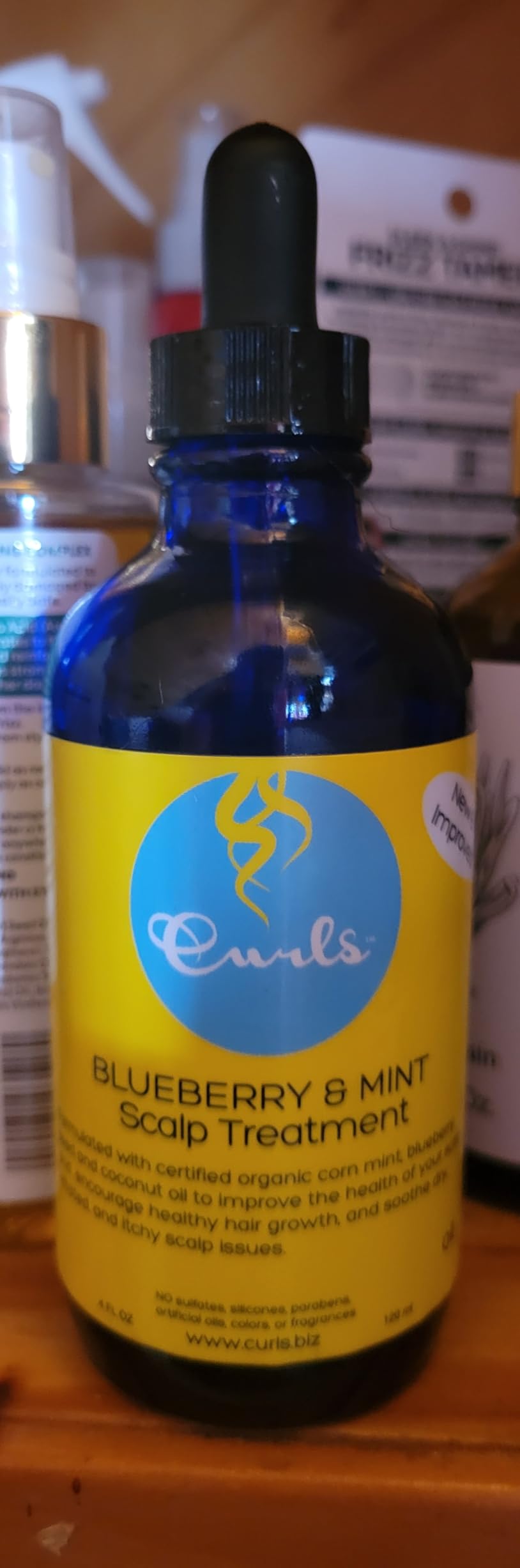 Curls Blueberry Bliss Blueberry & Mint Hair and Scalp Strengthening Oil - 4 oz, Root-Penetrating Hair Oil with Turmeric, Rosemary & Pumpkin Seed Oil, Hair and Scalp Treatment Oil, All Hair Types customer photo 1