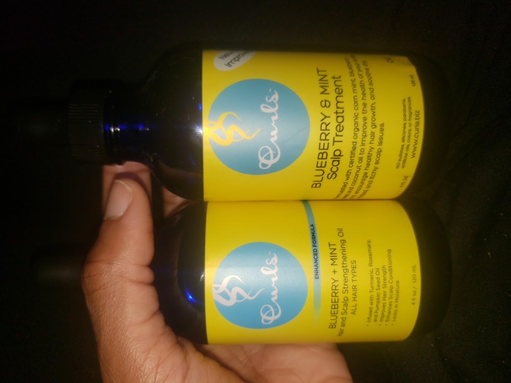 Curls Blueberry Bliss Blueberry & Mint Hair and Scalp Strengthening Oil - 4 oz, Root-Penetrating Hair Oil with Turmeric, Rosemary & Pumpkin Seed Oil, Hair and Scalp Treatment Oil, All Hair Types customer photo 2