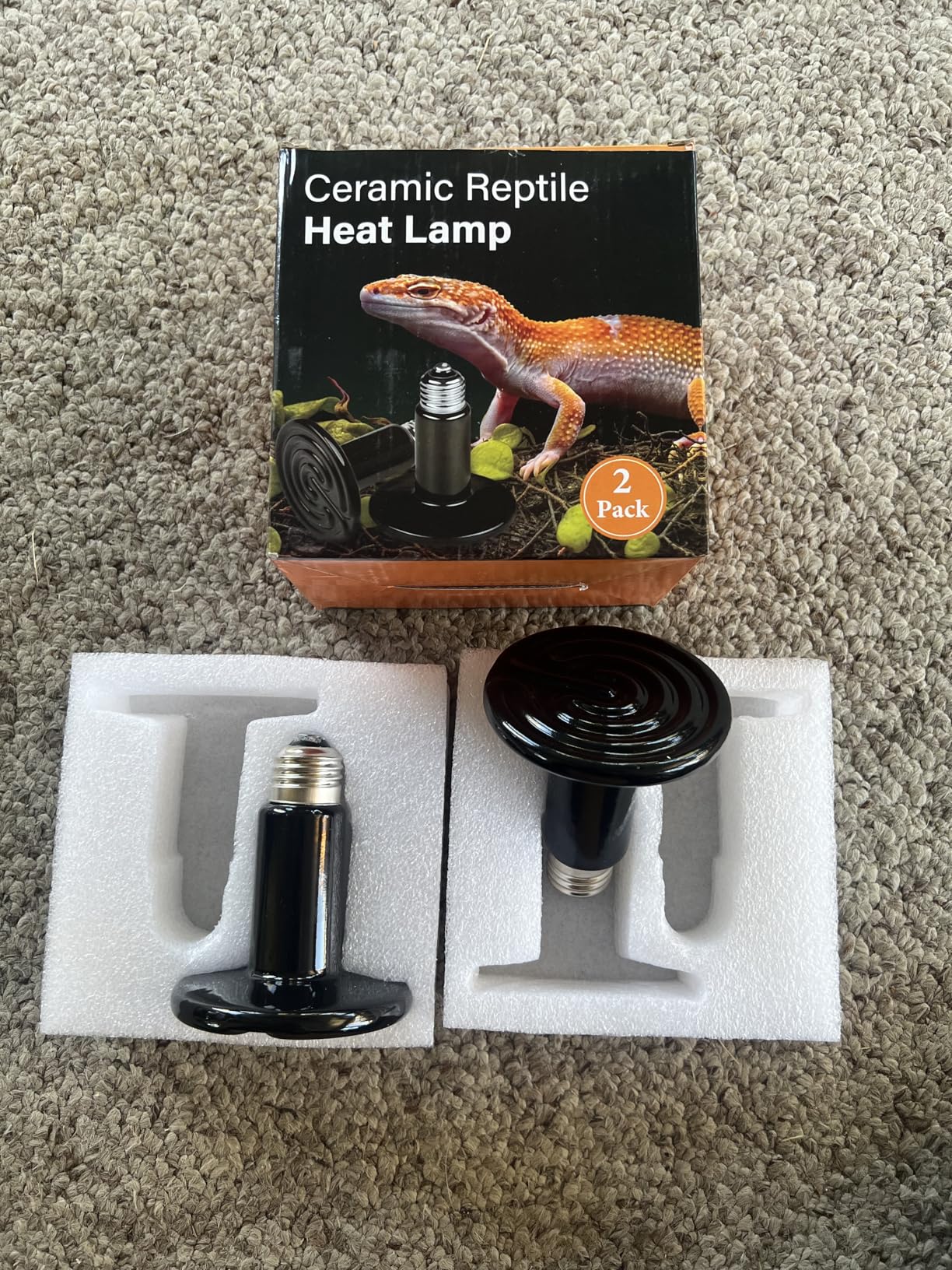 Simple Deluxe 150W Ceramic Heat Emitter Reptile Heat Lamp Bulb No Light Emitting Brooder Coop Heater for Amphibian Pet & Incubating Chicken, 2 Pack customer photo 2