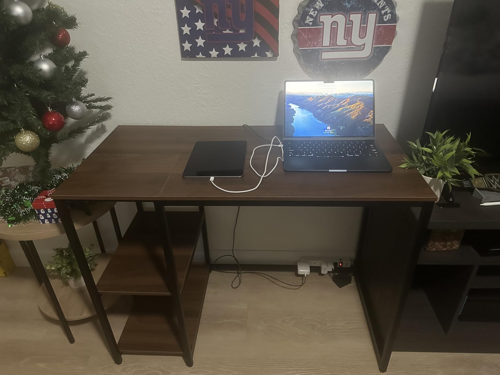 SINPAID 40 Inch Small Gaming Desk with Shelves for Small Spaces, Easy Assembly Study Desk, Sturdy Writing Desk for Bedroom & Home Office, Black customer photo 2