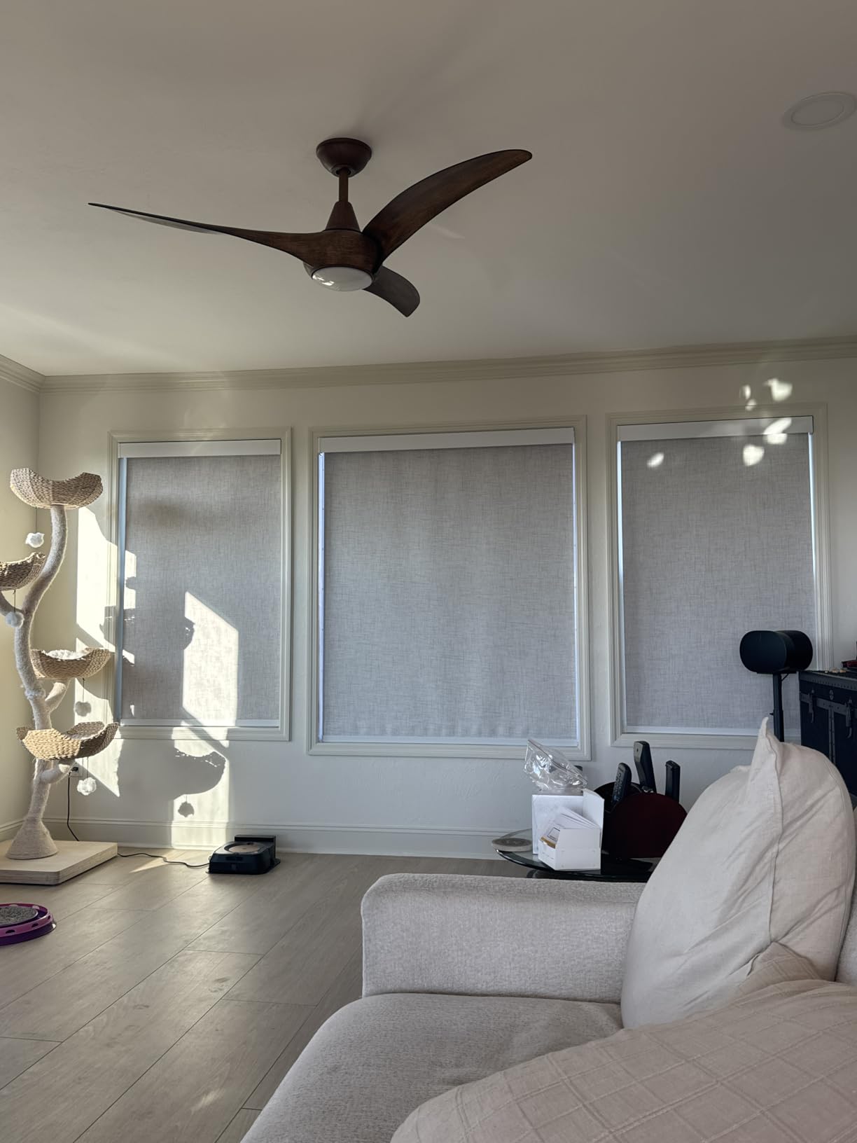 Bringnox Motorized Blinds with Remote, 100% Blackout Smart Roller Blinds Compatible with Apple HomeKit Google Home and Alexa Via HUB, Customized (Linen Stone-01) customer photo 1