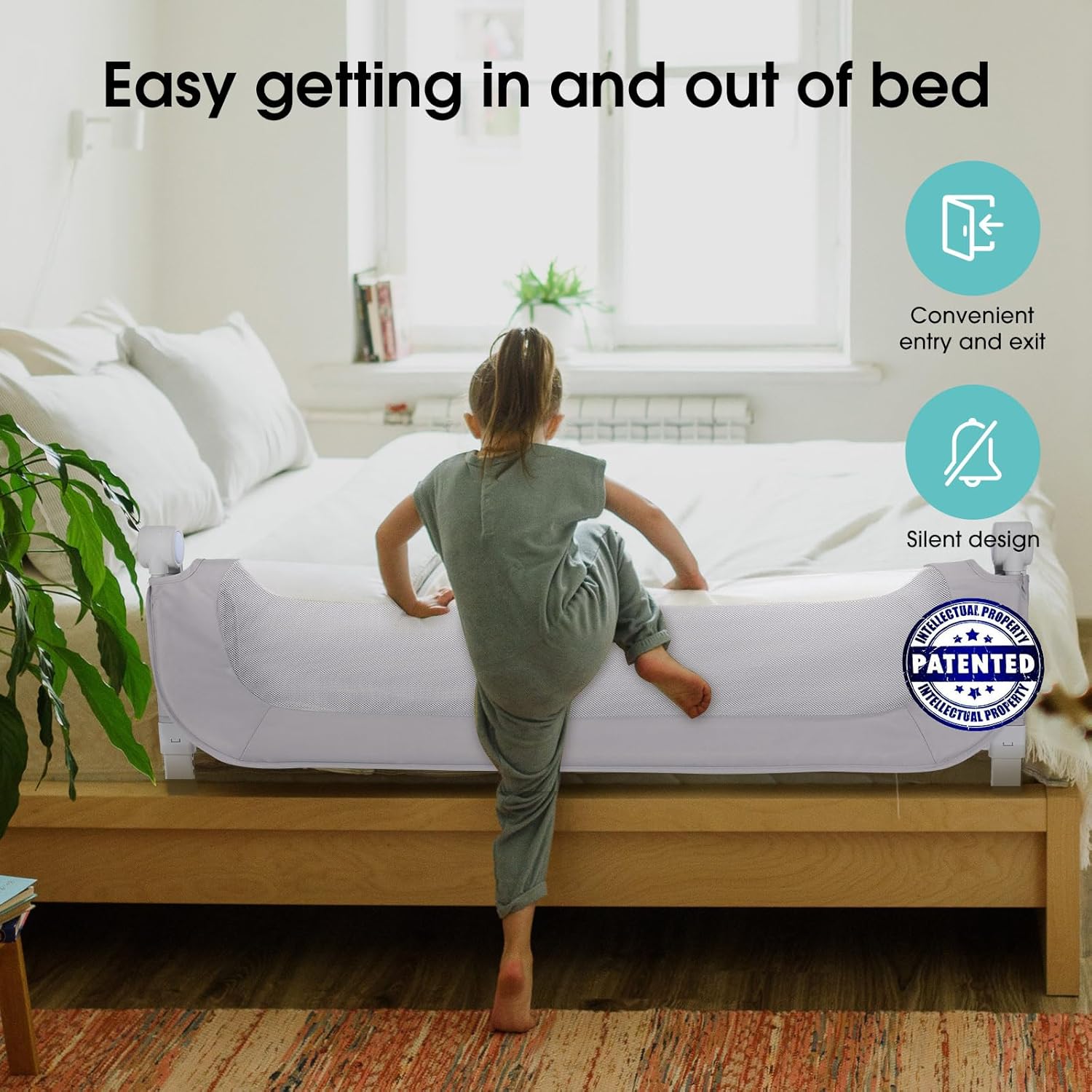 NUTIKAS Baby Bed Rail Guard for Toddlers - 47
