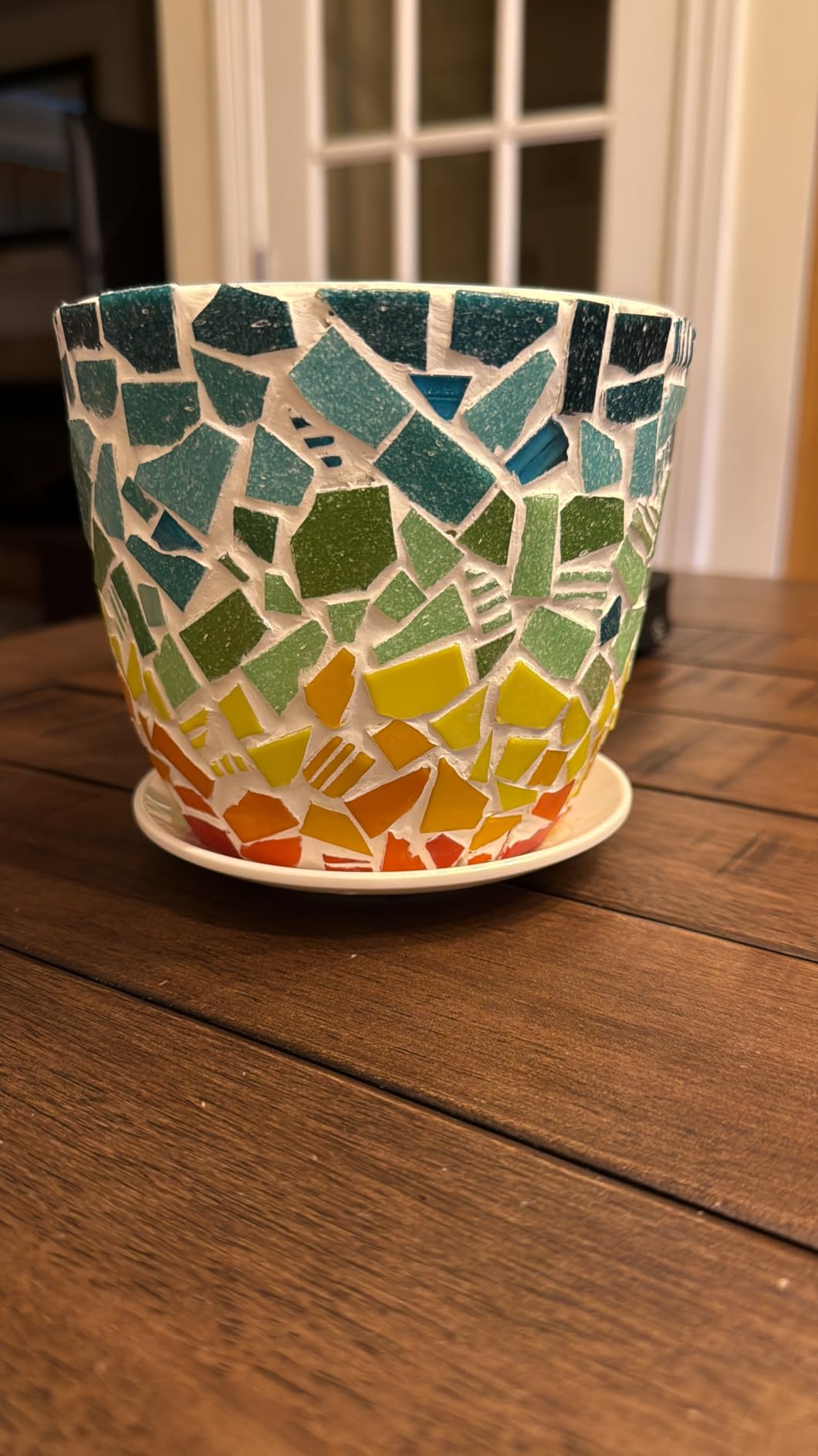 jiezaidada Adult DIY Mosaic Flower Pot Kit, Glass Tile Planter Craft with Step-by-Step Instructions, Handmade Home Décor Gift for Women & Men customer photo 1