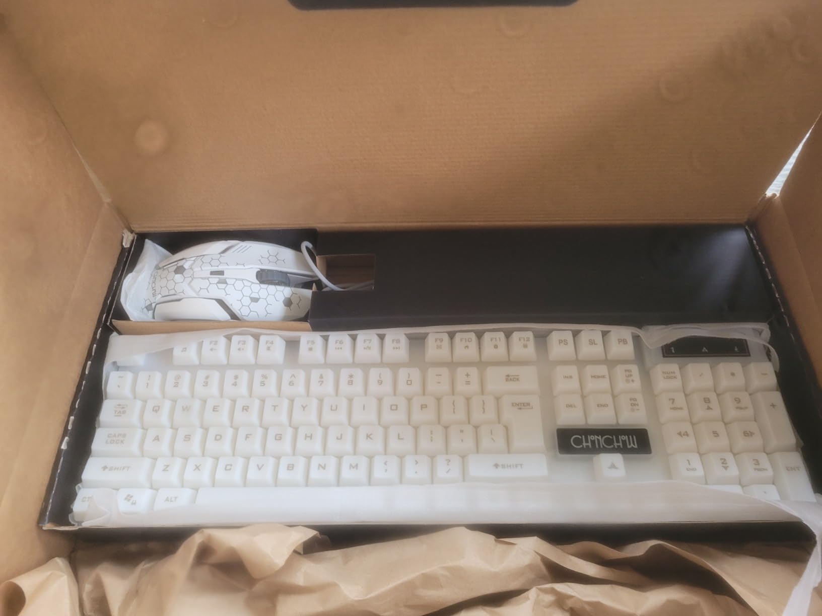 CHONCHOW RGB Gaming Keyboard and Mouse Combo,USB Wired Custom Clear Keyboards, Rainbow LED Backlight Transparent Keyboard Mouse Set for Computer Windows PC PS4 Xbox Laptop customer photo 1
