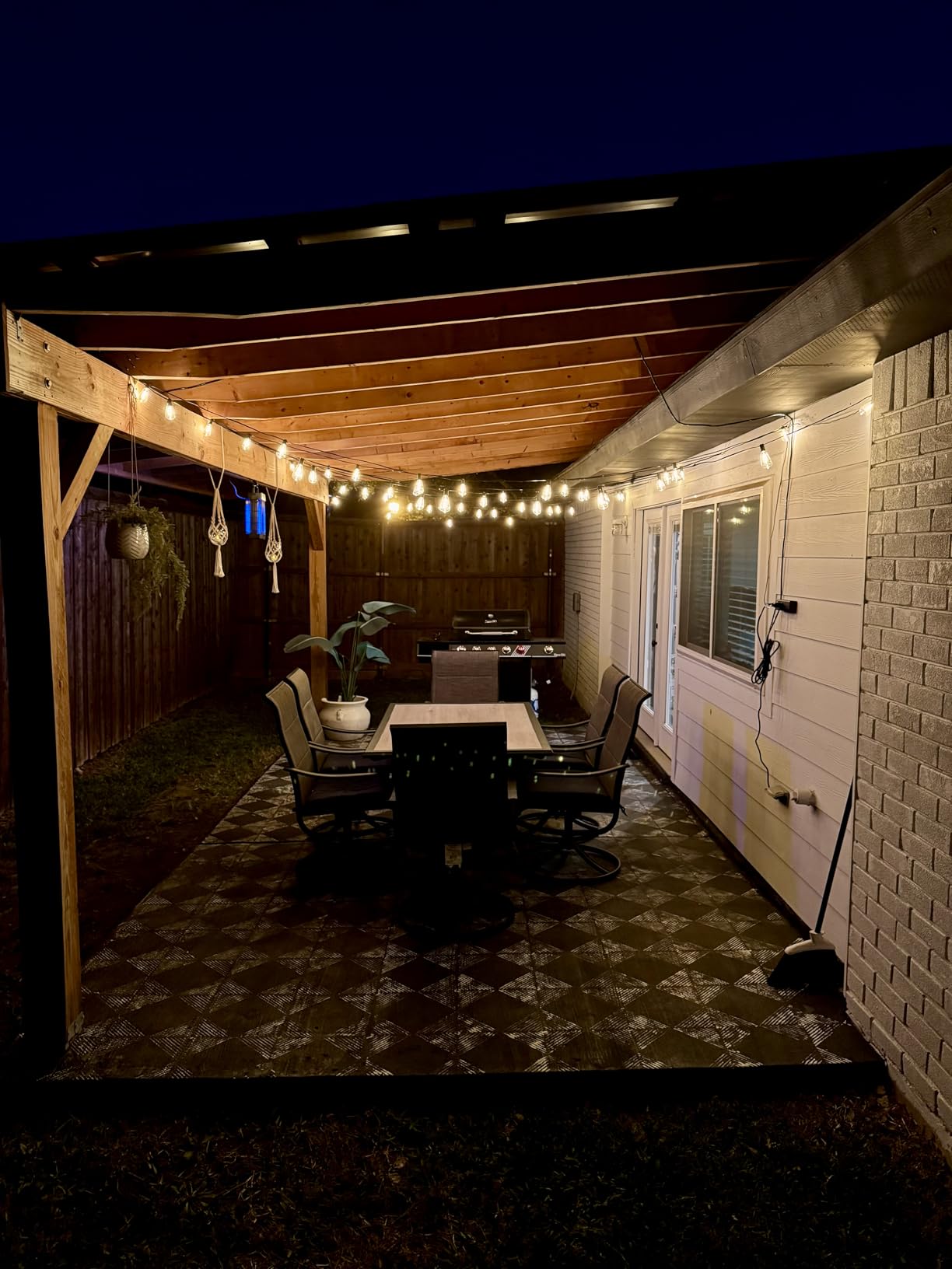 luckystyle 120FT LED Outdoor String Lights with 30+2 Edison Shatterproof Waterproof Bulbs, 2700K Commercial Grade Patio Lights, Heavy Duty Outside Hanging Outdoor Lights for Garden Porch Deck Decor customer photo 2
