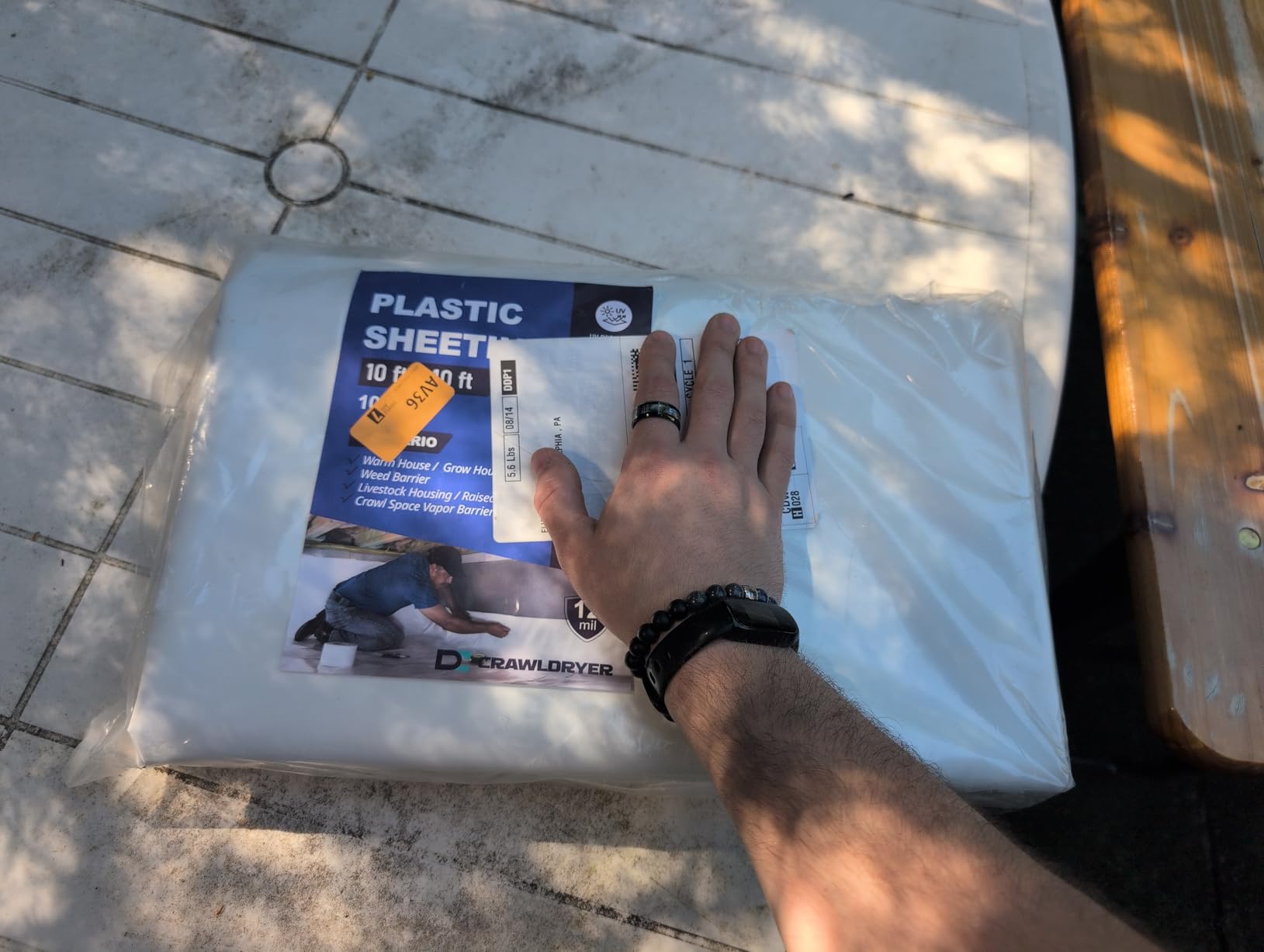 Crawl Space Vapor Barrier - 14 mil 10' x 100', Vapor Barrier for Crawlspace Encapsulation kit, Vapor Barrier Plastic Material, Crawlspace Liner, Heavy Duty Plastic sheeting, Black and White Panda Film customer photo 1