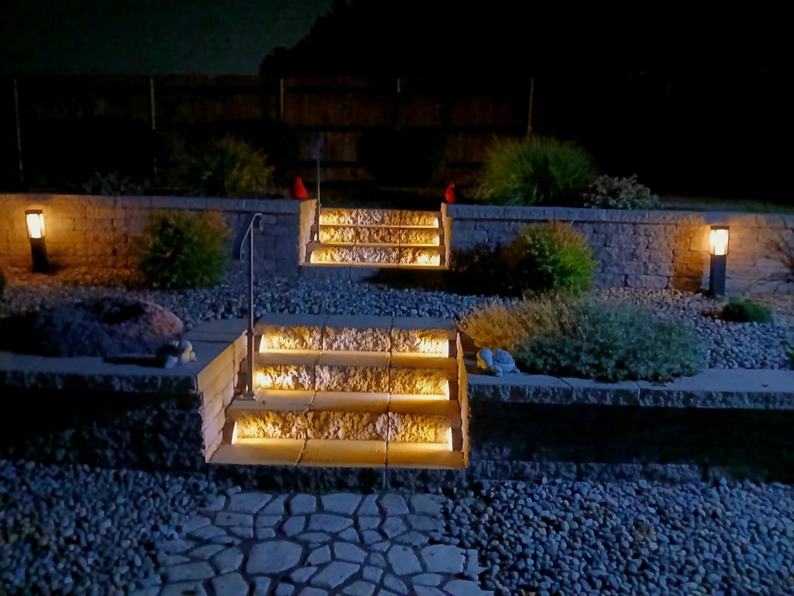 NIORSUN Outdoor Stair Lights 6 Pack, Solar Step Lights IP67 Waterproof with 13 Bright LEDs, 3000K Warm White, Auto On/Off, Triangular Design for Steps, Deck, Patio, Yard, Porch, Sidewalk customer photo 2