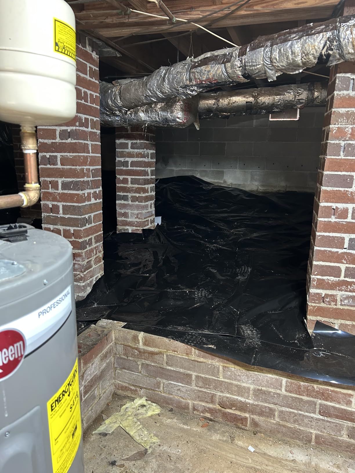 Crawl Space Vapor Barrier - 10 mil (10' x 100'), Thick Plastic sheeting, Drop Cloth Moisture Barrier Covering for Crawl Space Encapsulation, Heavy Duty Polyethylene Film, Black and White Panda Film customer photo 1