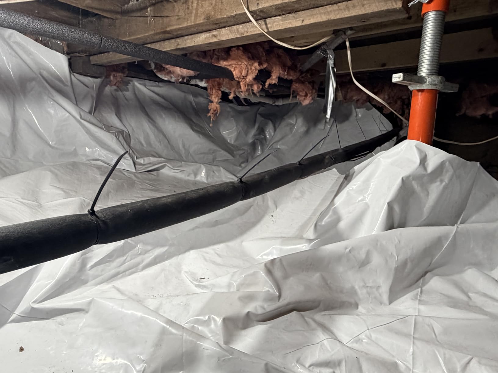 Crawl Space Vapor Barrier - 10 mil (10' x 100'), Thick Plastic sheeting, Drop Cloth Moisture Barrier Covering for Crawl Space Encapsulation, Heavy Duty Polyethylene Film, Black and White Panda Film customer photo 2