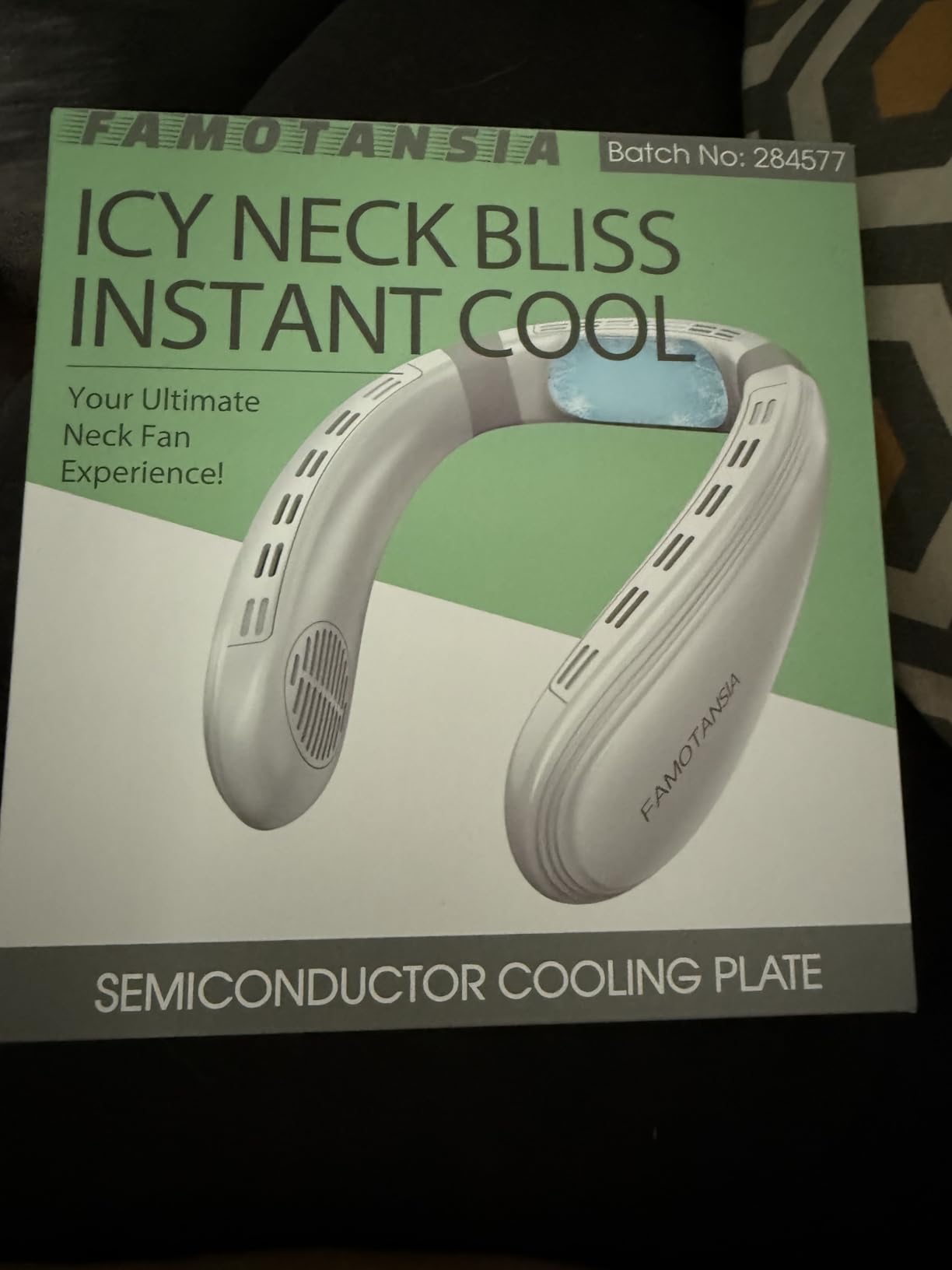 Neck Fan - Portable Personal Fan with Cooling Plate,Operated Wearable Rechargeable Fan with 5200mAh Lithium Battery for Travel,Neck Air Conditioner,3 Cooling Level&3 Speeds Level,Gifts for Women Men customer photo 1