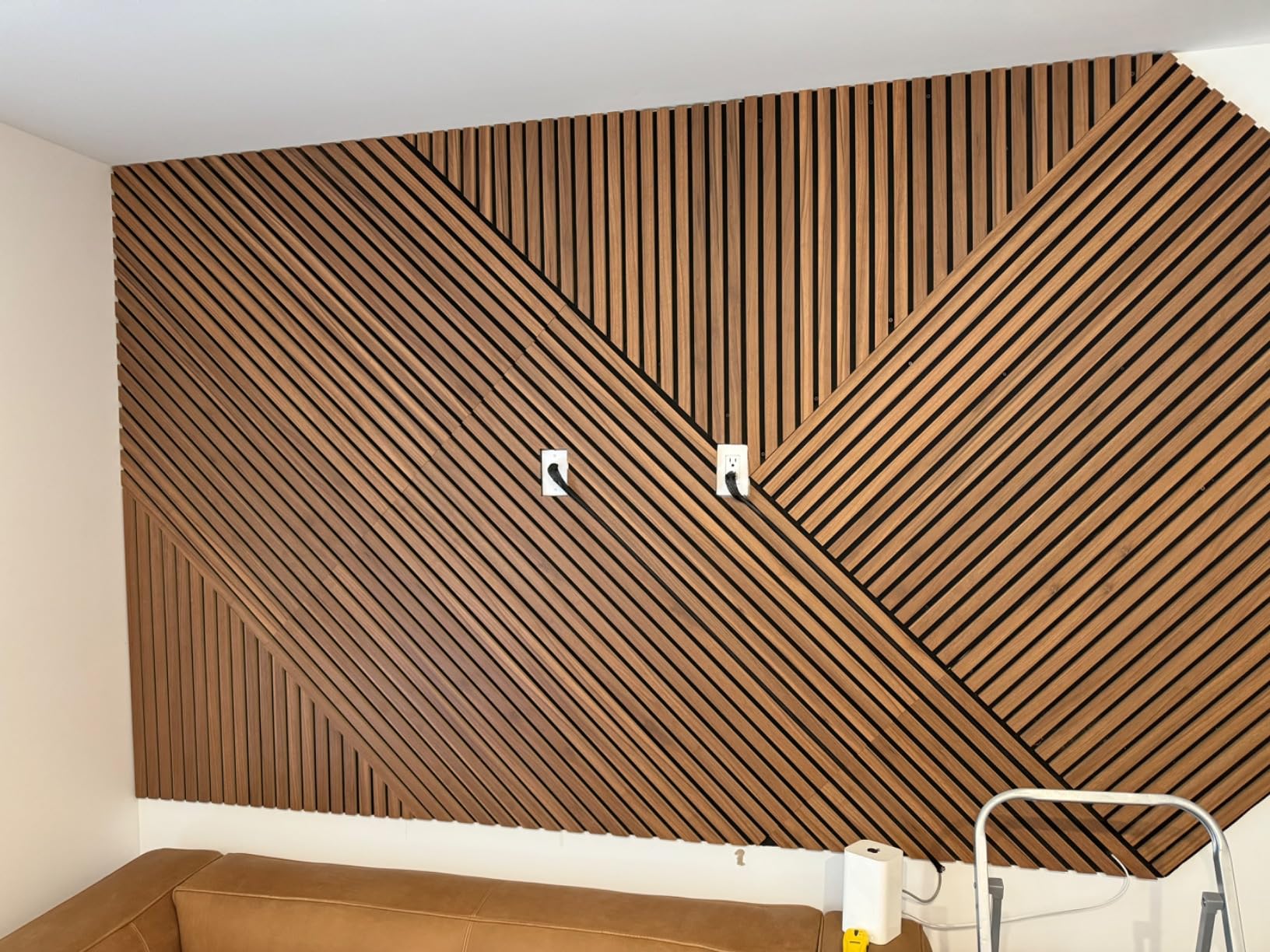 Art3d 4 Pack 47.2 x 23.6in. Wood Slat Acoustic Panels for Wall and Ceiling - 3D Fluted Sound Absorbing Panel with Wood Finish - Dark Walnut customer photo 2