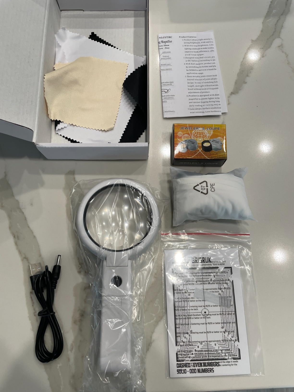 Sports Cards Grading Kit, Card Centering Grading Tool, Sports Trading Cards Measuring Tools, LED detail observation aids customer photo 2