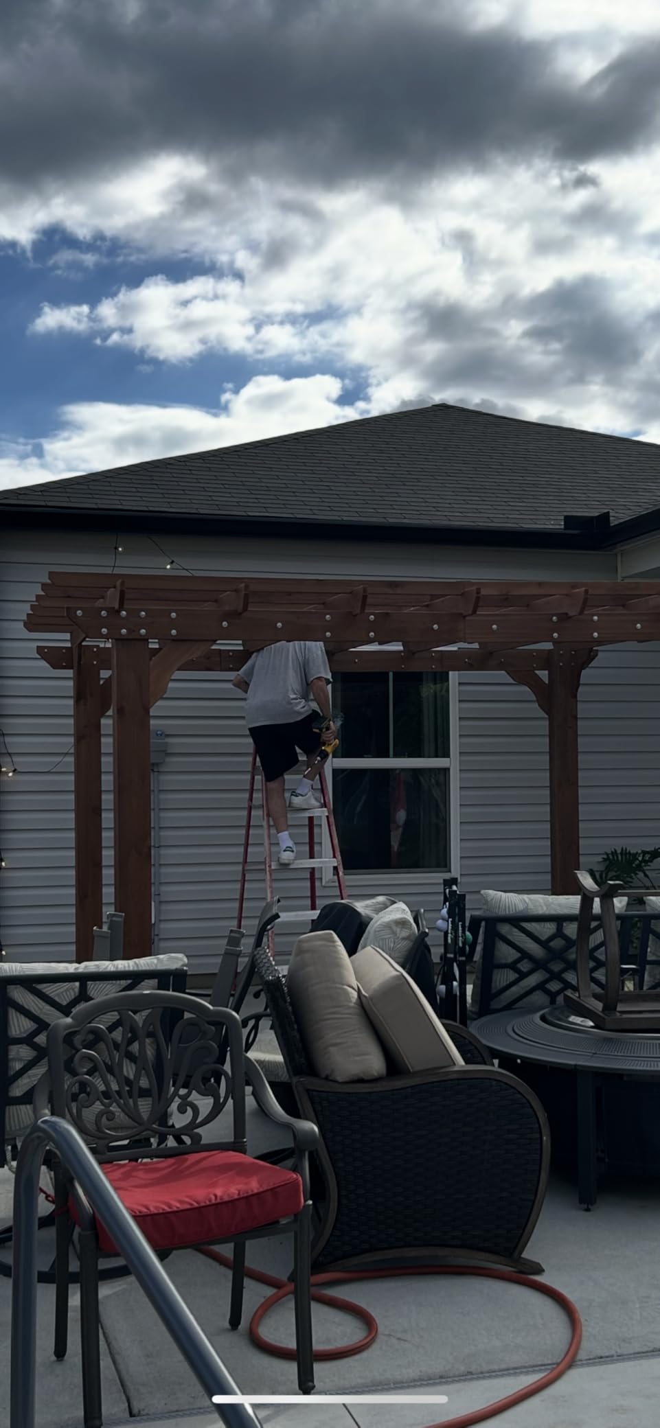 MUPATER 10x12 FT All Cedar Wooden Pergola, Kit with Stakes, Quality Supported Structure, Snow and Wind Supported,Outdoor Pergola with Cedar Framed for Backyard, Deck, Lawn customer photo 2
