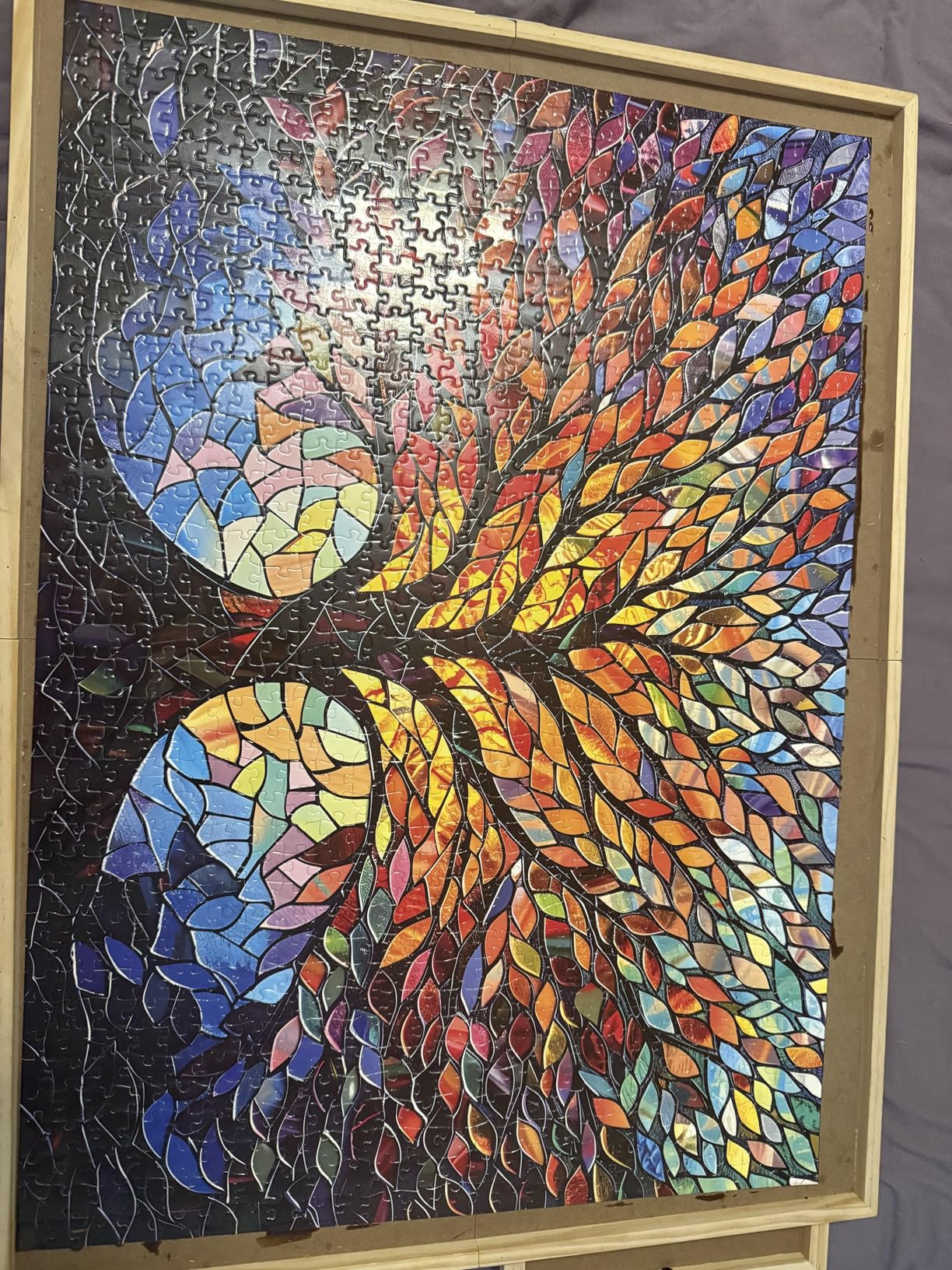 PICKFORU Stained Glass Puzzle Tree of Life Puzzles for Adults 1000 Pieces, Impossible Hard Difficult Challenging Puzzles for Adults, Colorful Mosaic Tree of Life Jigsaw Puzzle 1000 Pieces customer photo 2