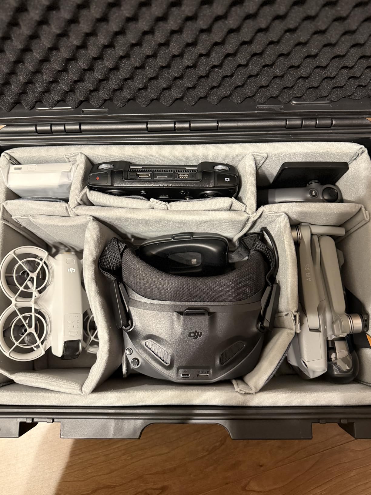 PVC1 Waterproof Hard Case with Padded Dividers for Cameras, Lenses, Dual DJI Mavic/Air/Mini drones customer photo 1