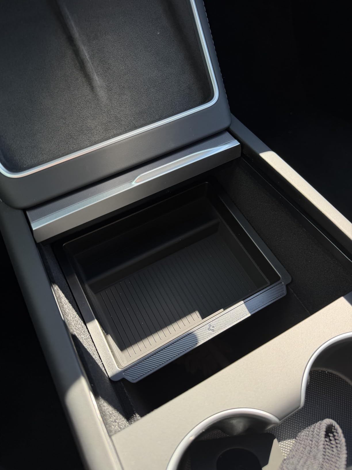 Spigen Center Console Organizer for Tesla Model Y Juniper (Only Premium & Performance 2026) and Model 3 Highland (Standard, Premium & Performance 2024/25/26) with Smooth Slide Technology - [Sliding] customer photo 1