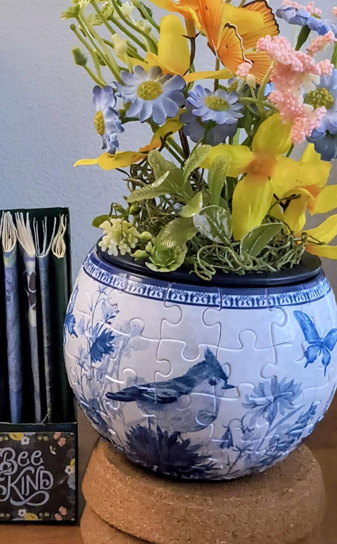PieceRelax 3D Puzzle Planter 80 Pieces - Flower Pot - Oriental Birds and Flowers customer photo 2