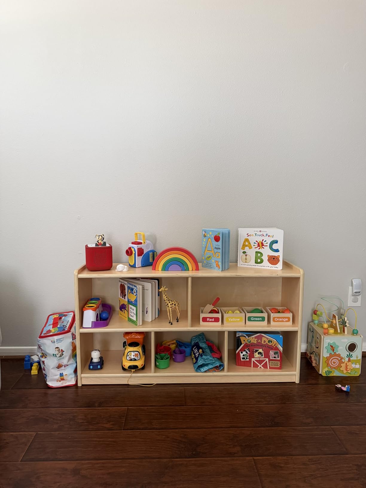 OOOK Montessori Toy Shelf, 2-Tier Wooden Storage Shelf for Kids, Modern Style, Kids Bookshelf and Toy Storage, Classroom, Kindergarten, Playroom, Daycare Center customer photo 1