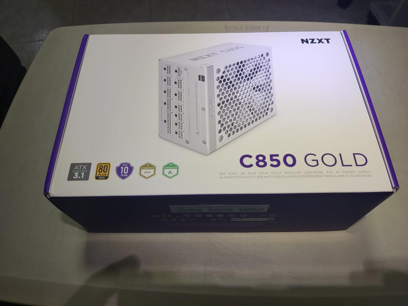 NZXT C850 Gold ATX 3.1 - Fully Modular Low-Noise PC Gaming Power Supply - 850 Watts - 80 Plus Gold - 12V-2x6 Connector - Zero Fan Mode - 100% Japanese Capacitors - Black customer photo 1