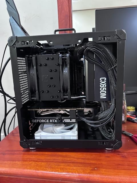 JONSBO C6-ITX Black Mini ITX Handled Mesh PC Case, Simple Compact Desktop Chassis, SP MB mini-ITX/Mini-DTX, ATX Power Bite (L140mm Max.), 170mm Tower Cooler,Tool-Free Open SFF Case, Black customer photo 2