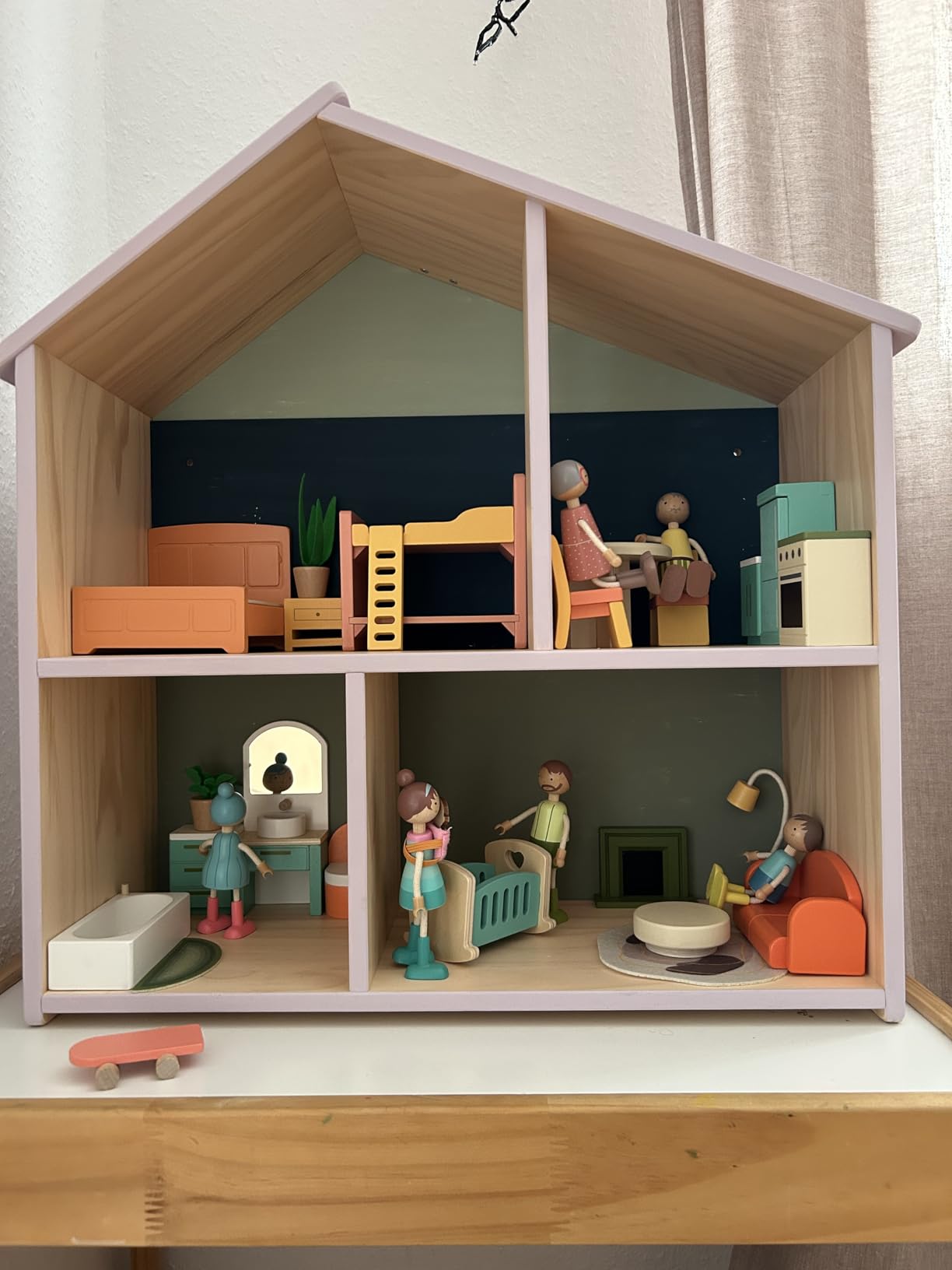 Giant bean 26 Pcs Large Wooden Dollhouse Furniture 5 Set for Kitchen, Living Room, Bedroom, Bathroom, Babyroom customer photo 1