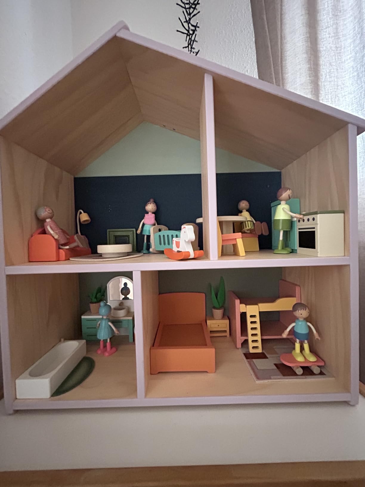 Giant bean 26 Pcs Large Wooden Dollhouse Furniture 5 Set for Kitchen, Living Room, Bedroom, Bathroom, Babyroom customer photo 2