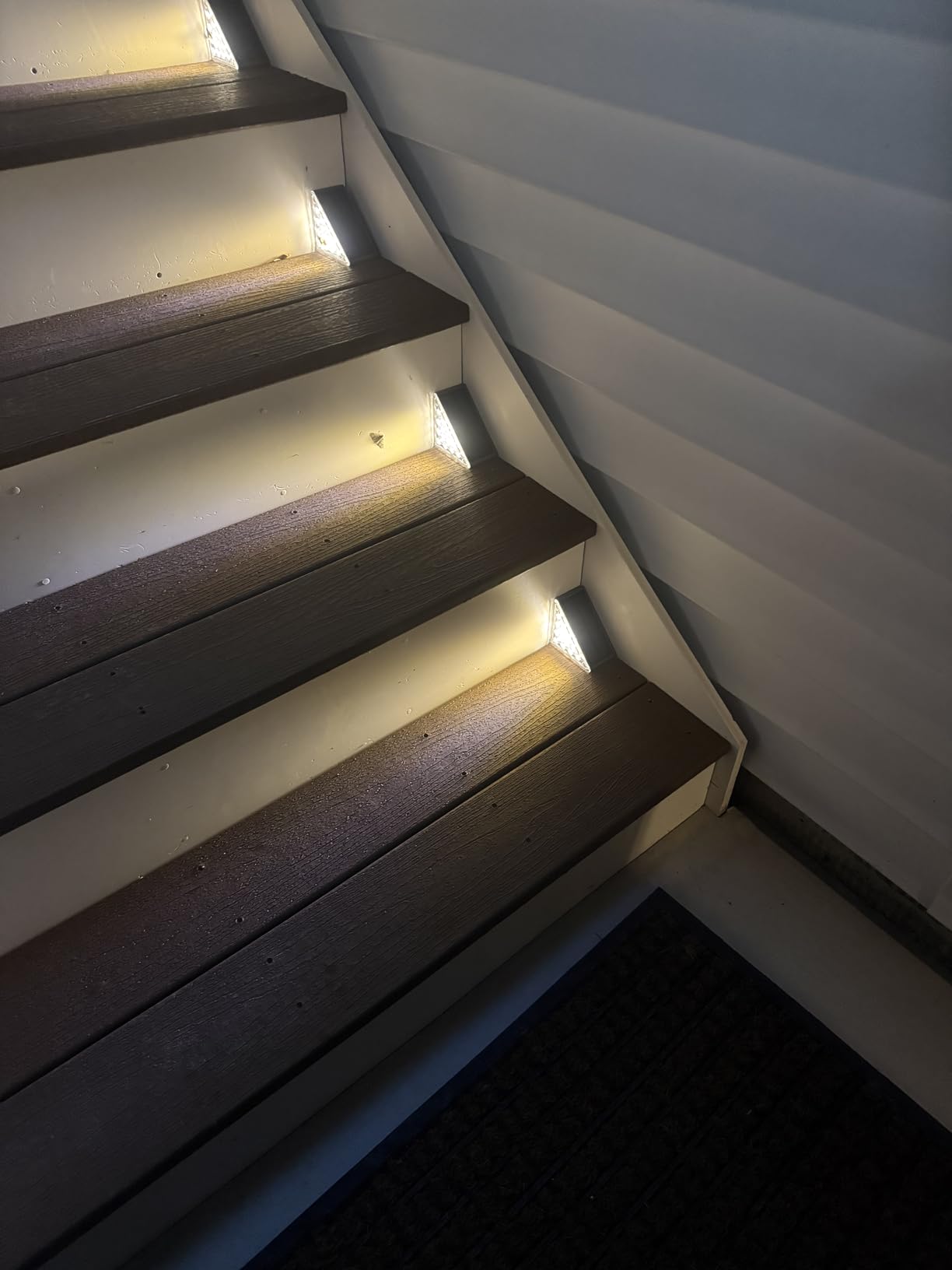 Solar Step Lights for Outside, 12 Pack Solar Stair Lights Outdoor Waterproof IP67, Deck Step Lights, Outdoor Light Decor for Staircase, Patio, Front Step, Pathway, Front Porch (Warm Brown) customer photo 1