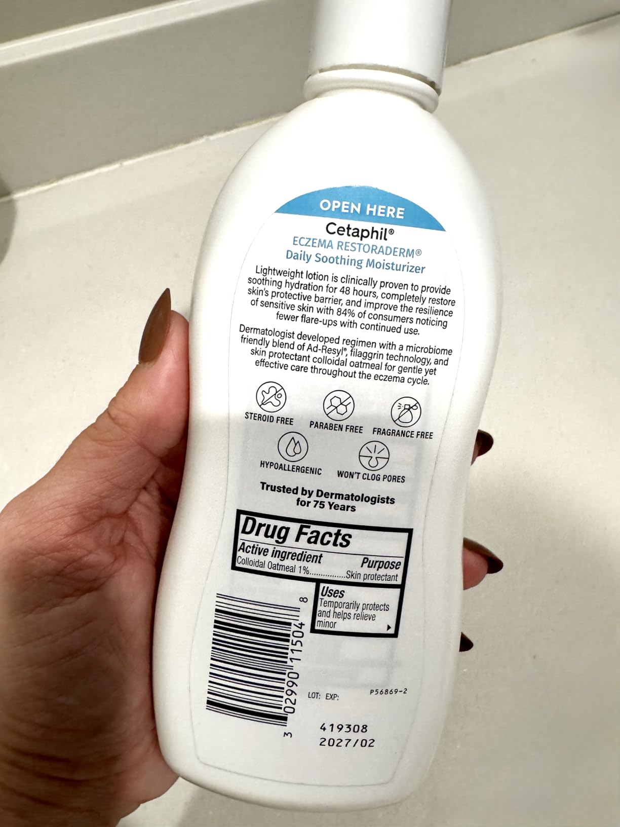 CETAPHIL ECZEMA RESTORADERM Soothing Moisturizer, For Eczema Prone Skin, 16 oz, Fewer Symptom Flare-Ups, 48 Hour Hydration, 1% Skin Protectant Colloidal Oatmeal, Steroid Free customer photo 2