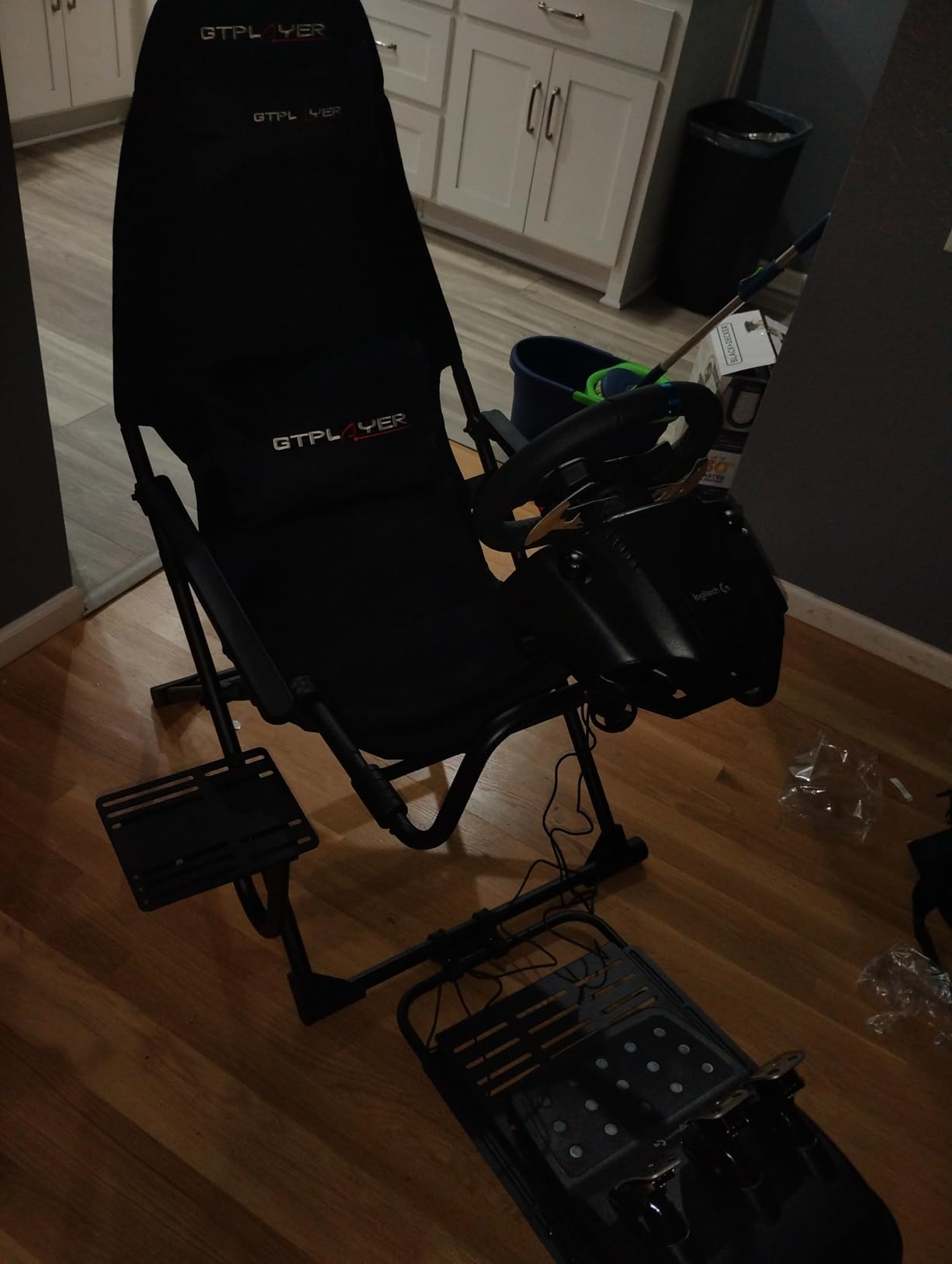 GTPLAYER Sim Racing Cockpit Foldable & Adjustable for High Performance Sim Racing Compact & Flexible Supports All Steering Wheels & Pedals for PC Wheel and Pedals Not Included(Black) customer photo 2