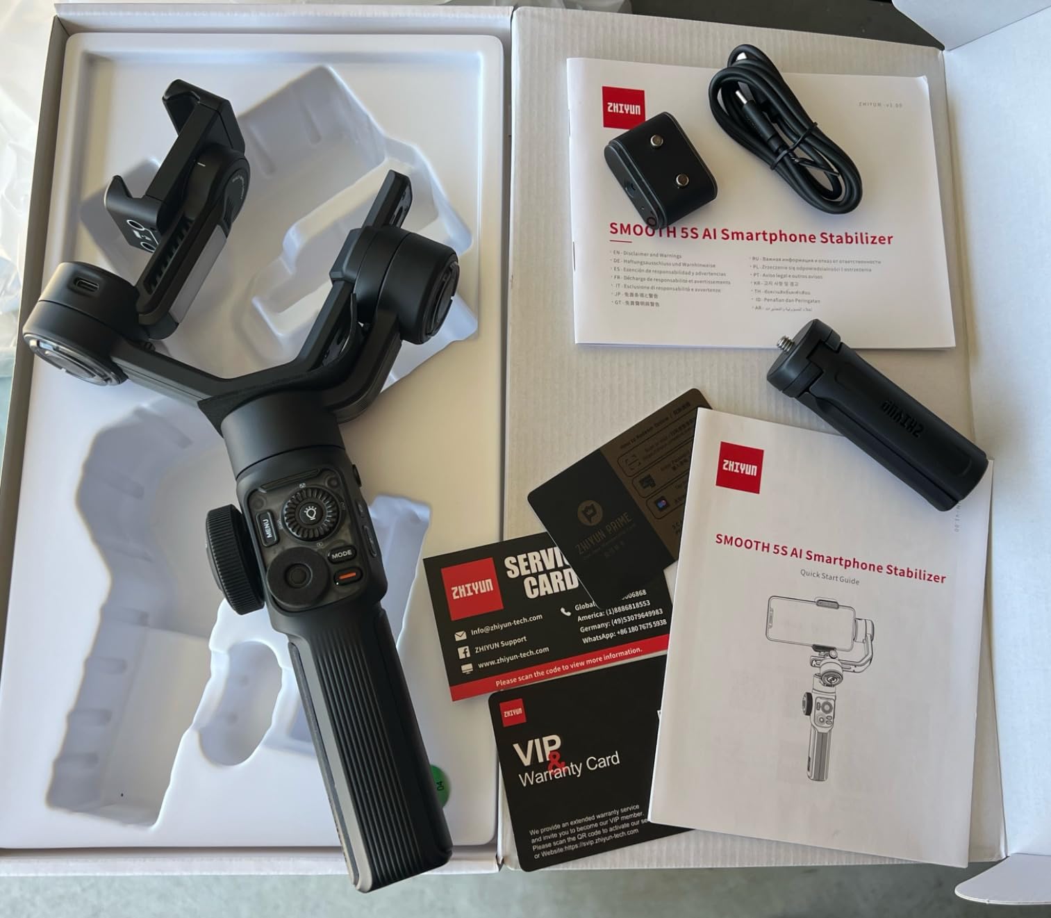 Zhiyun Smooth 5S AI Combo 3-Axis Gimbal Stabilizer for iPhone 15 Pro Max & Android Smartphone Gimbal with AI Tracker, Built-in Fill Light, Tripod customer photo 1