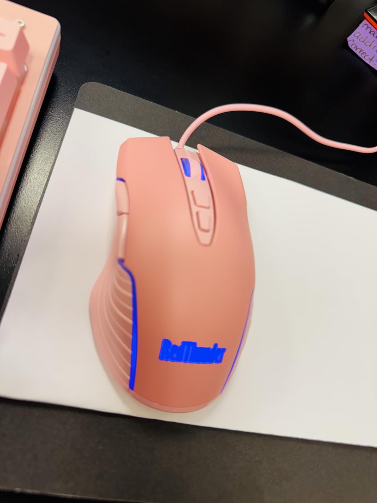 RedThunder K10 Wired Gaming Keyboard and Mouse and Wrist Rest Combo, RGB Backlit, Mechanical Feel Anti-ghosting Keyboard + 7D 7200 DPI Mice+Soft Leather Wrist Rest 3 in 1 PC Gamer Accessories(Pink) customer photo 1