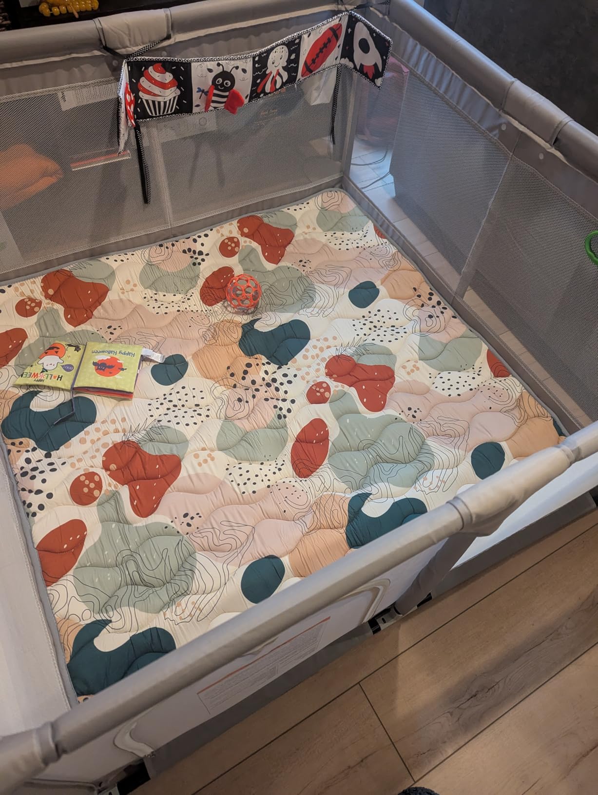Blissful Diary Baby Play Mats for Floor, 50x50 Playpen Mat, Thick Cushioning Padding Foam Playmat for Baby and Toddlers Infants, Non-Slip & Machine Washable, Earth Tones Design customer photo 1