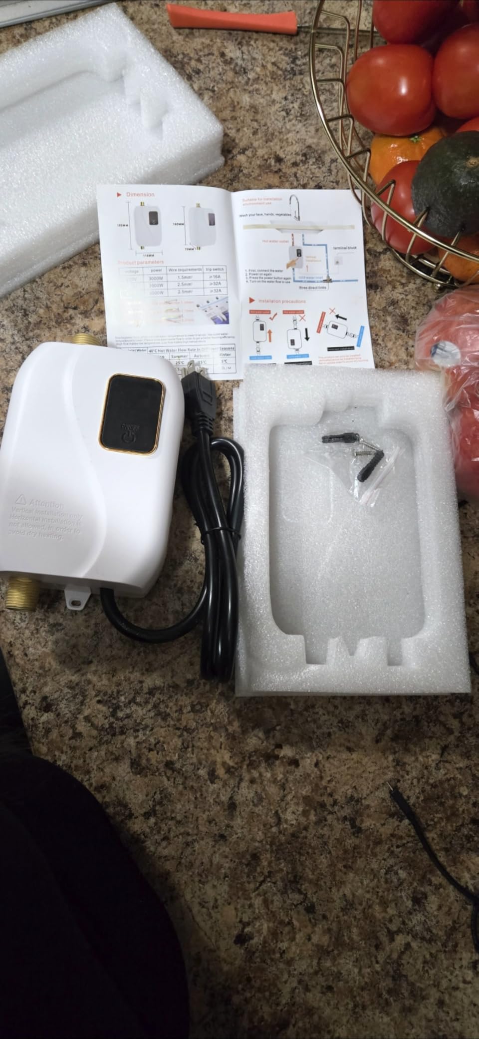 Tankless Water Heater Electric 110V, 3000W Instant Water Heater Under Sink, On Demand Hot Water Heater Electric with Digital Display, Electric Mini Water Heater for Kitchen Bathroom Washing customer photo 1