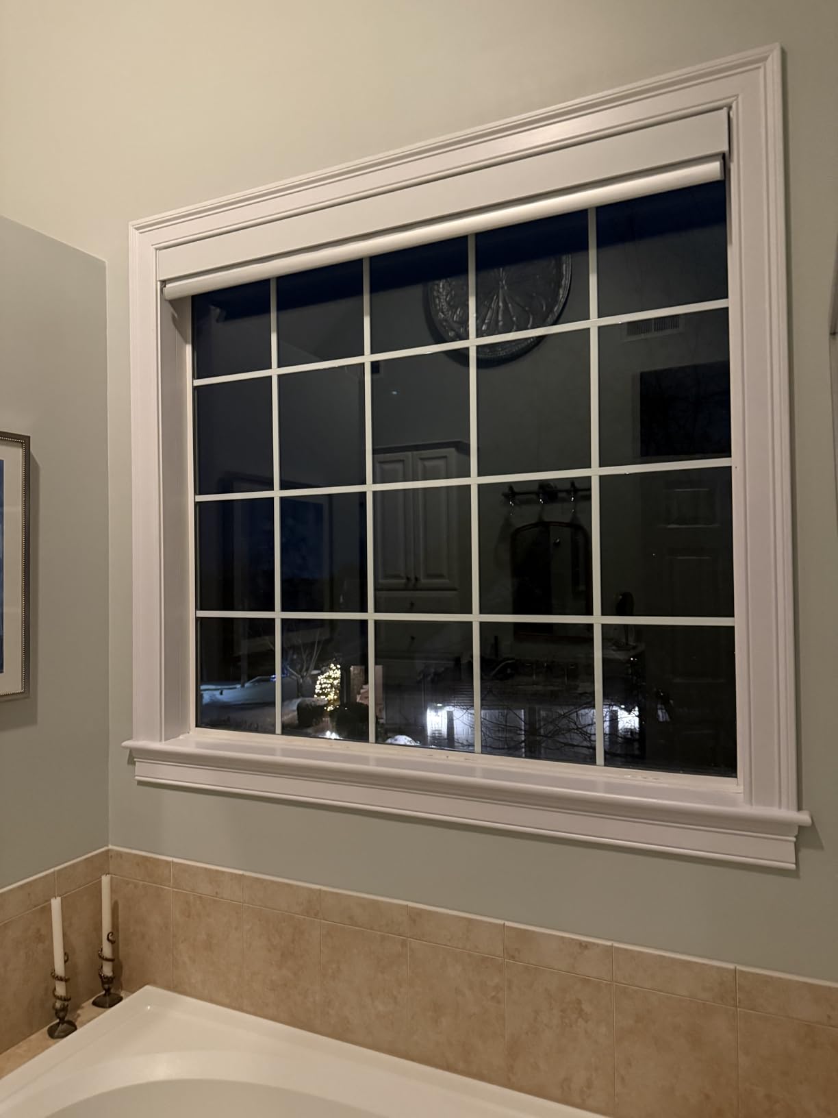 Motorized Roller Shade, 100% Blackout Smart Window Blinds Work with Homekit, Alexa, Google Home, Remote Control, Electric Blinds with USB/Solar Pannel,Dark Eclipse Black customer photo 2