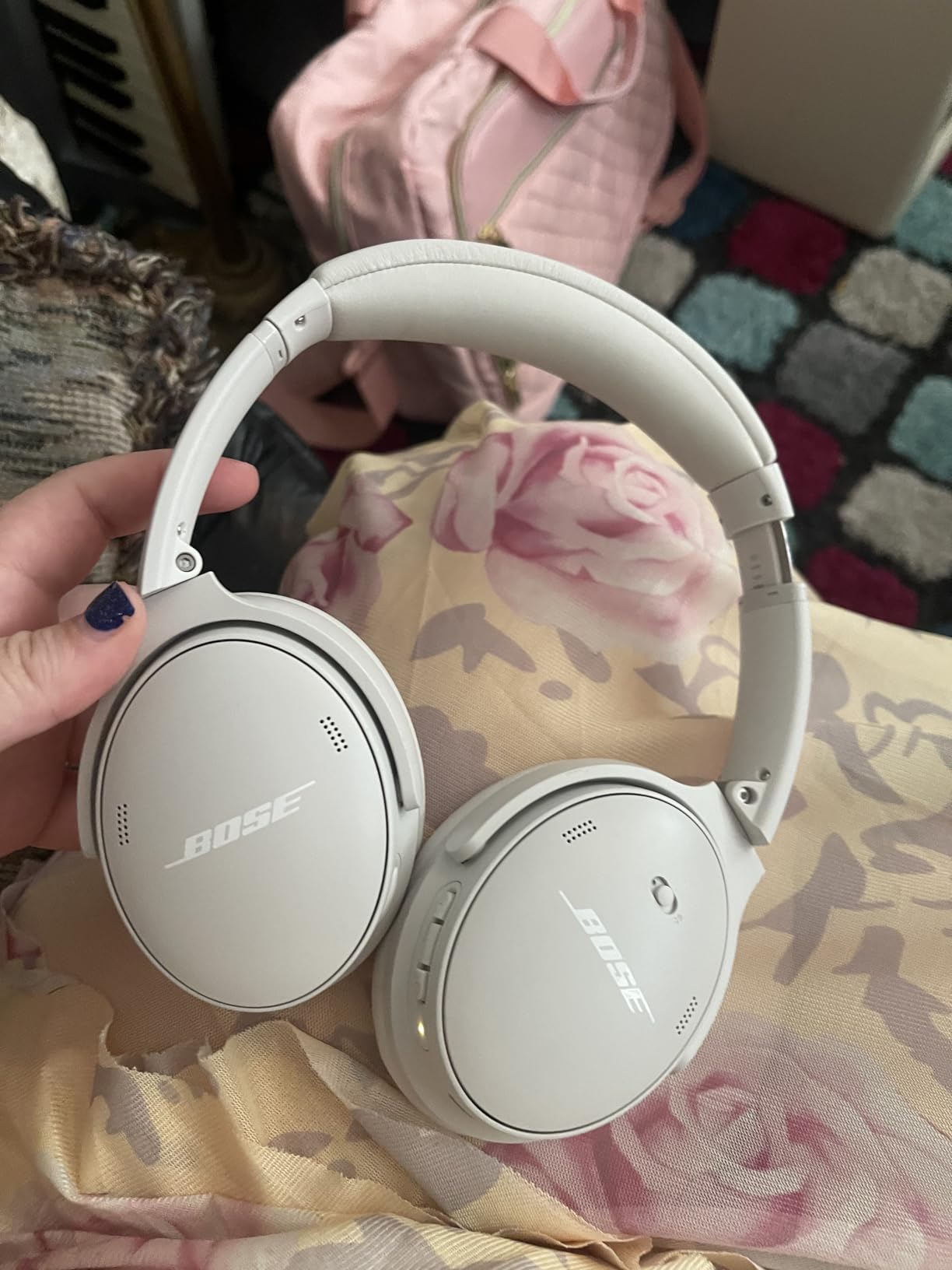 Bose QuietComfort Bluetooth Headphones, Wireless Headphones with Active Over Ear Noise Cancelling and Mic, Deep Bass, Up to 24 Hours of Playtime, Blue Dusk - Limited Edition Color customer photo 2