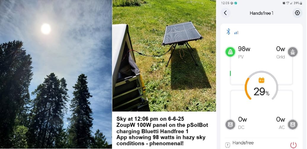 100W Portable Solar Panel N-Type 16BB, 25% Efficiency Ultralight 7.98lbs Foldable Solar Charger for Jackery 300/EcoFlow River/Bluetti/Anker Solix, IP67 Waterproof for RV Camping Off-Grid customer photo 2