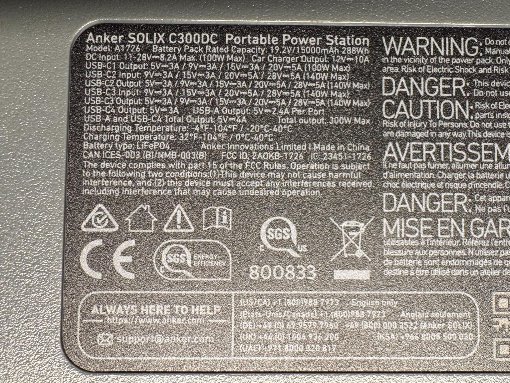 Anker SOLIX C300 DC Power Bank Station, Outdoor 288Wh Portable Power Station, LiFePO4 Battery, 300W Solar Generator, for Camping, Traveling, and Emergencies (No Wall Charger Included) customer photo 2