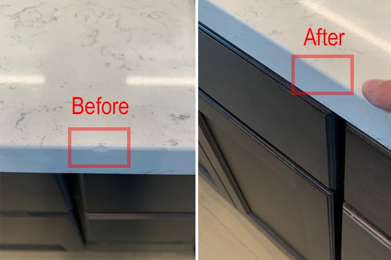 Quartz Countertop Repair Kit DIY (3 Colors + Polisher) - Made by Engineers I Also for Granite, Acrylic, Fiberglass, Porcelain, Tile & Ceramic Surfaces I Easy Process & Quick Results customer photo 2