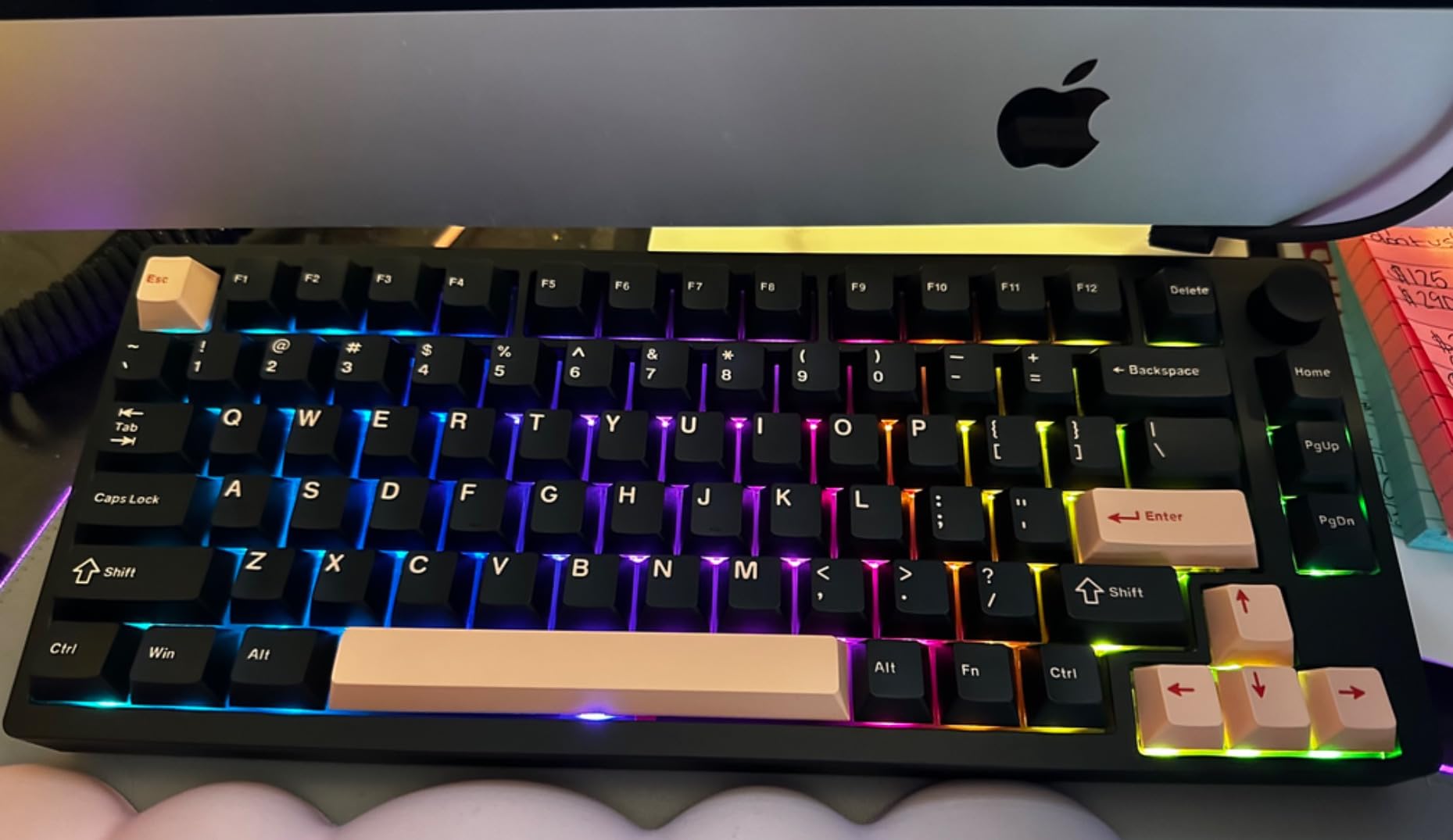EPOMAKER P75 Wireless Aluminum Mechanical Keyboard, BT 5.0/2.4GHz/USB-C Hot Swappable Custom Keyboard, Gasket Structure, RGB Backlit (Silver, Wisteria Linear Switch) customer photo 2