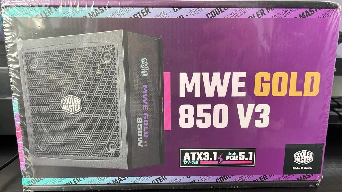 Cooler Master MWE Gold 850 V3 Fully Modular Power Supply - 850W 80+ Gold Certified PSU, Cybenetics Platinum, 90 12V-2x6 PCIe 5.1, ATX 3.1 Support, Low Noise Zero-RPM Mode, 10-Year Warranty customer photo 2