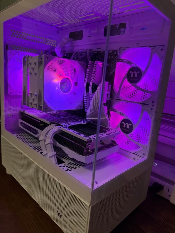 Thermaltake View 170 TG ARGB Snow Micro-ATX Case; 3x120mm ARGB Fans Included; Supports Up to 280mm Radiator; Front & Side Dual Tempered Glass Panel; CA-1Z4-00M6WN-00; 3 Year Warranty customer photo 1
