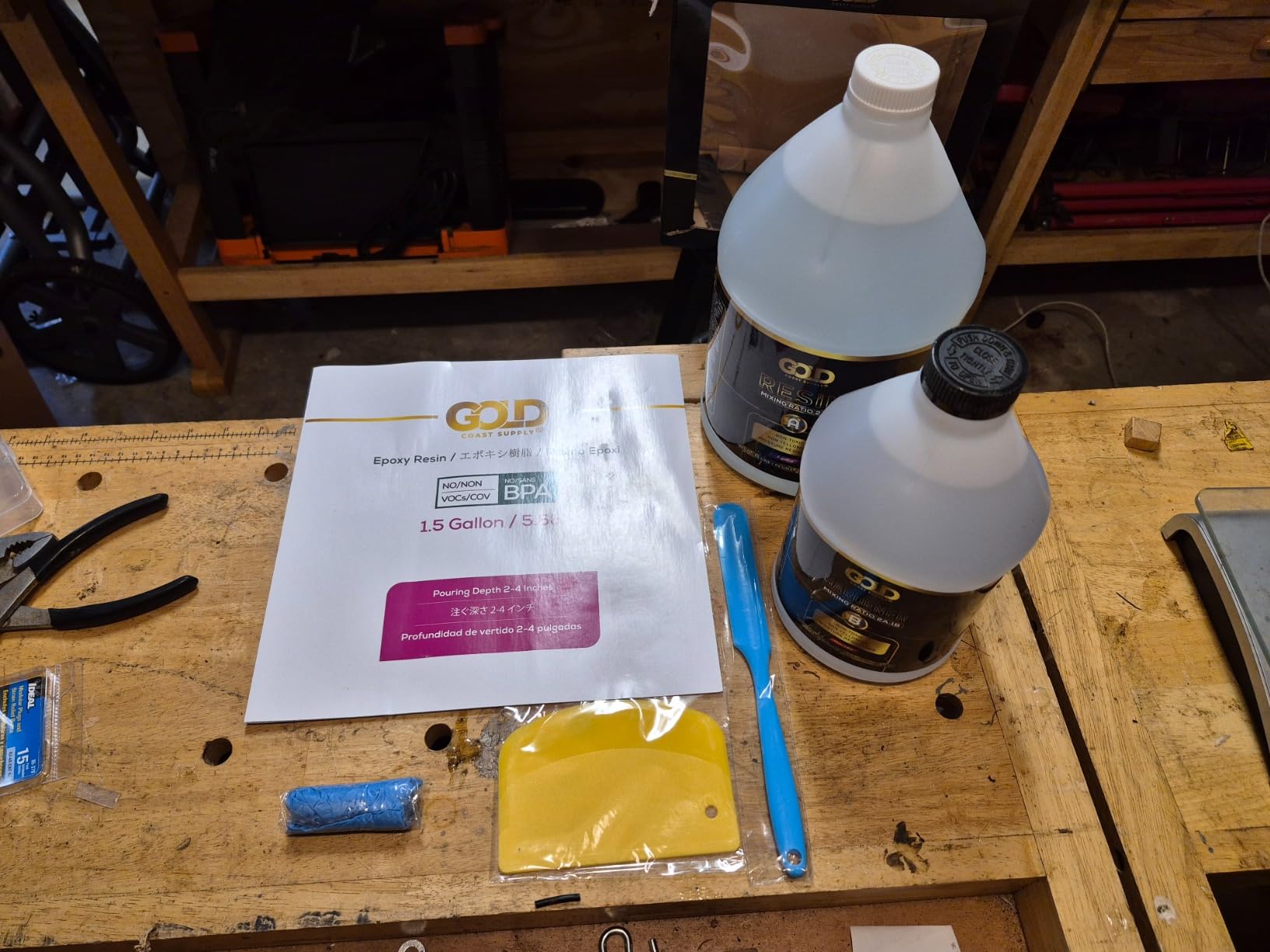 Deep Pour Epoxy Resin 96 oz for River Tables, Crafts & Art Castings - 2:1 Ratio Non-Toxic, Self Leveling, Up to 4