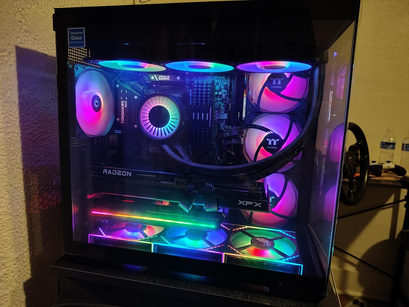 Thermaltake View 380 TG ARGB Black ATX Case; 4x120mm ARGB Fans Included; Supports Hidden-Connector Motherboard; Front & Side Dual Tempered Glass Panel; CA-1Z2-00M1WN-00; 3 Year Warranty customer photo 2