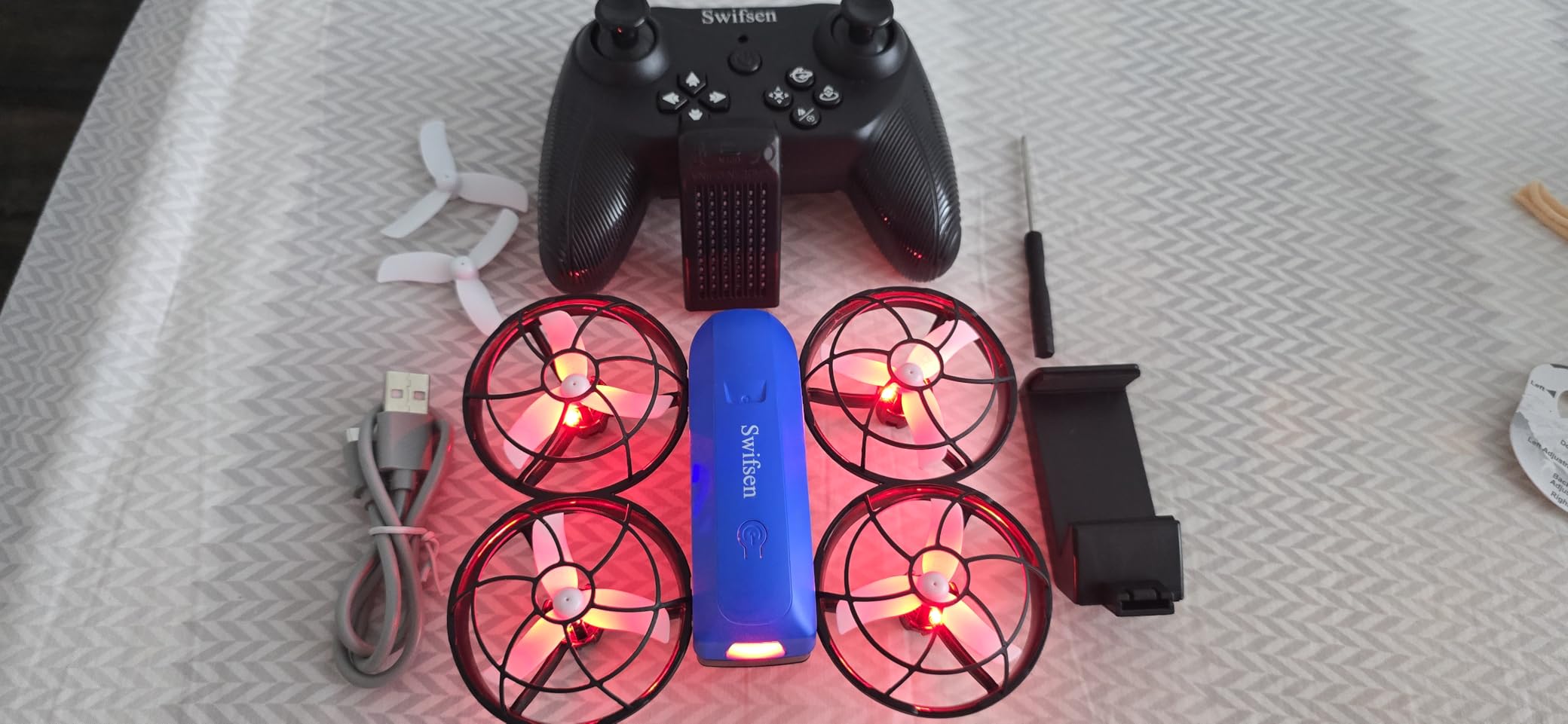 Swifsen Drone with Camera for Kids and Beginner,Birthday Gift Toy for Boys and Girl,Indoor Quadcopter Plane for Boy,Small Helicopter with Auto Hovering, 3D Flips, Headless Mode,2 Batteries customer photo 2