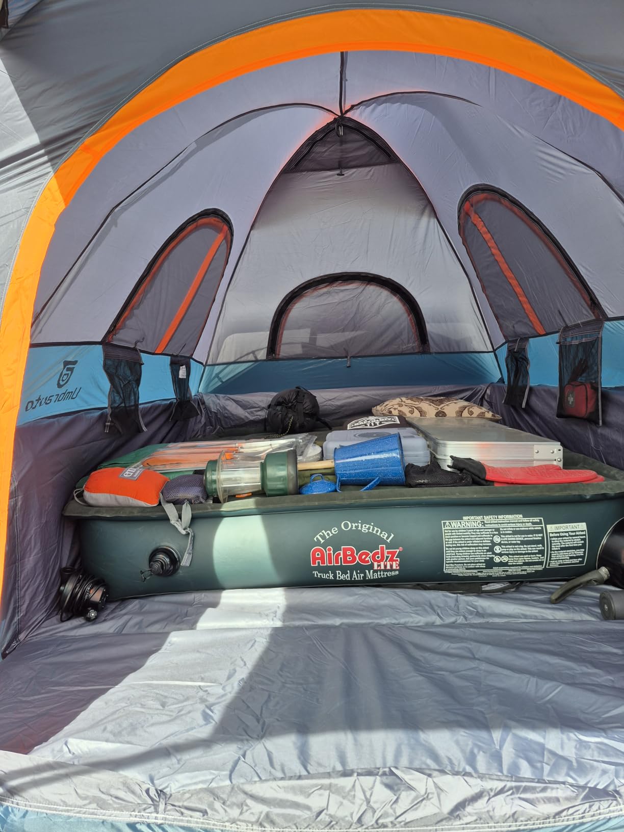 Umbrauto Truck Bed Tent with Awning: 5.5-5.8FT PU3000mm Waterproof Tailgate Pickup Truck Tents, Easy Set-up for 2 Person, Fits Full Size Short Bed, Chevy, Dodge, Ford, GMC, Green customer photo 1