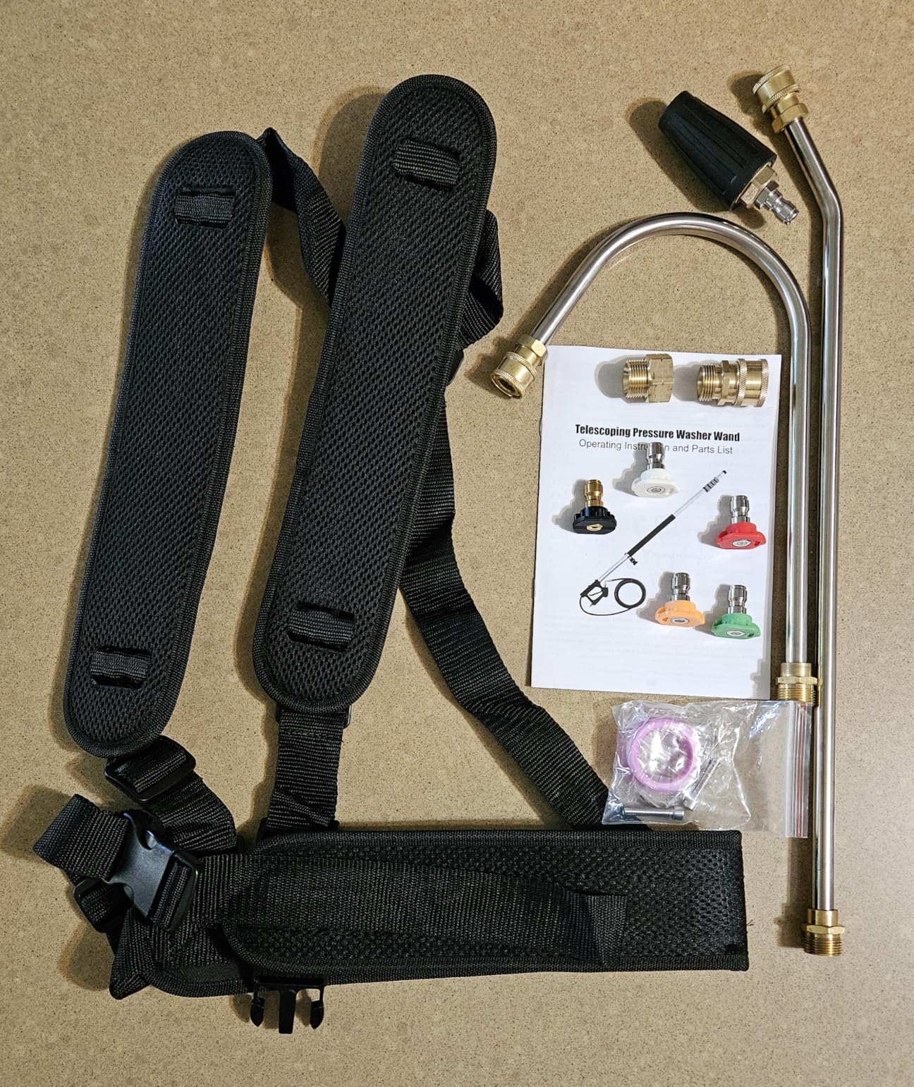 24 FT Gutter Cleaning Tools from The Ground - Telescoping Pressure Washer Wand - Gutter Cleaner Attachment with Power Washer Extension Wands, 7 Spray Nozzle Tips, 3 Hose Adapters and Support Belt customer photo 1