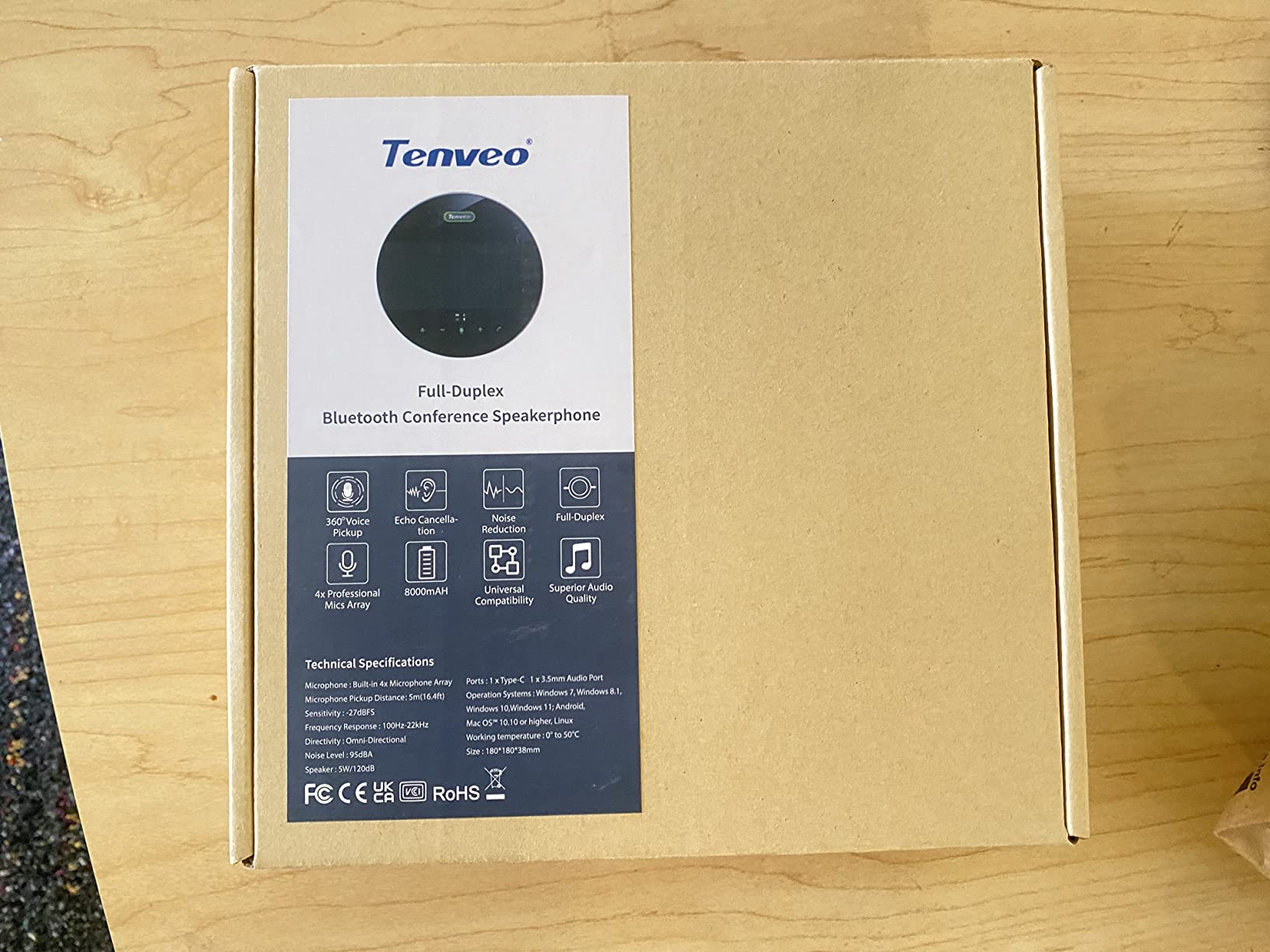 Tenveo MagiCall-EX Bluetooth Conference Speakerphone, Daisy Chain/Use Alone up to 30 attendees, Bluetooth/Wireless/USB Microphone, 360°Voice Pickup Noise Cancelling for Conference Call Large Meeting customer photo 2