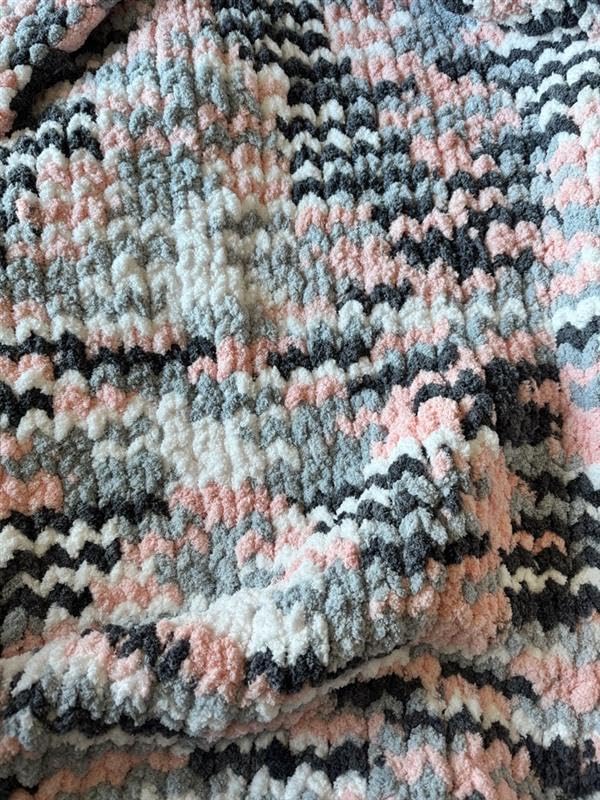 Chunky Chenille Yarn for Hand Knitting 8 Jumbo Pack Jumbo Chunky Yarn for Hand Soft Blanket Knitting, Bulky Thick Fluffy Yarn for Crocheting (Cherry Blossom) customer photo 1